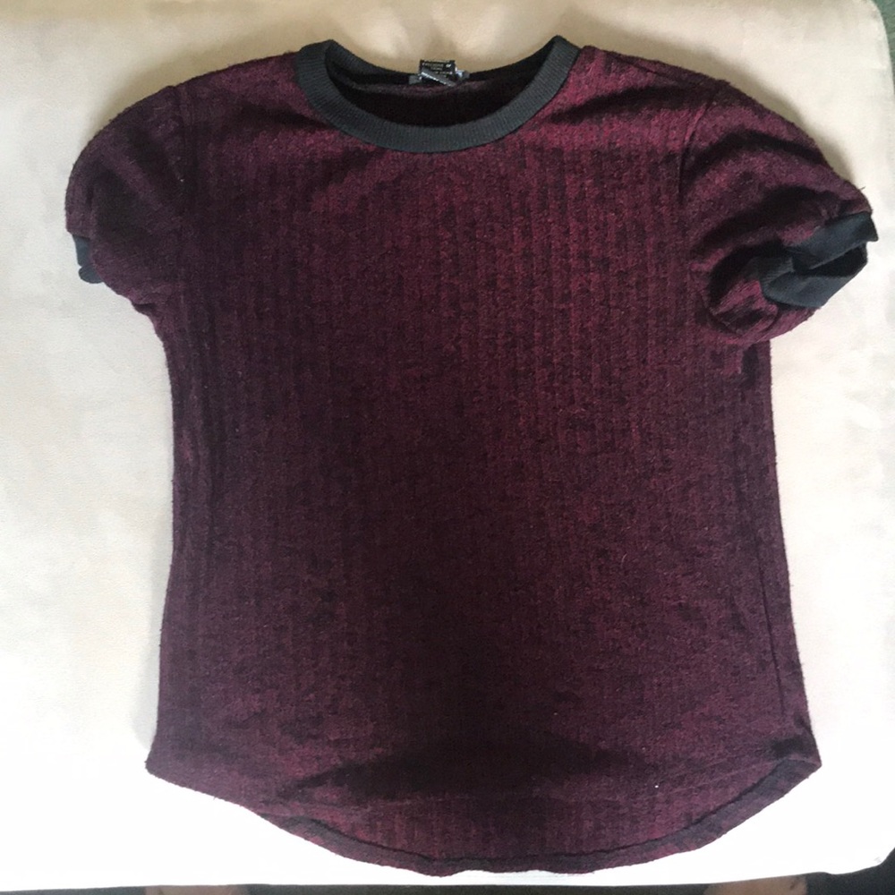 Red and black skin tight sweater top